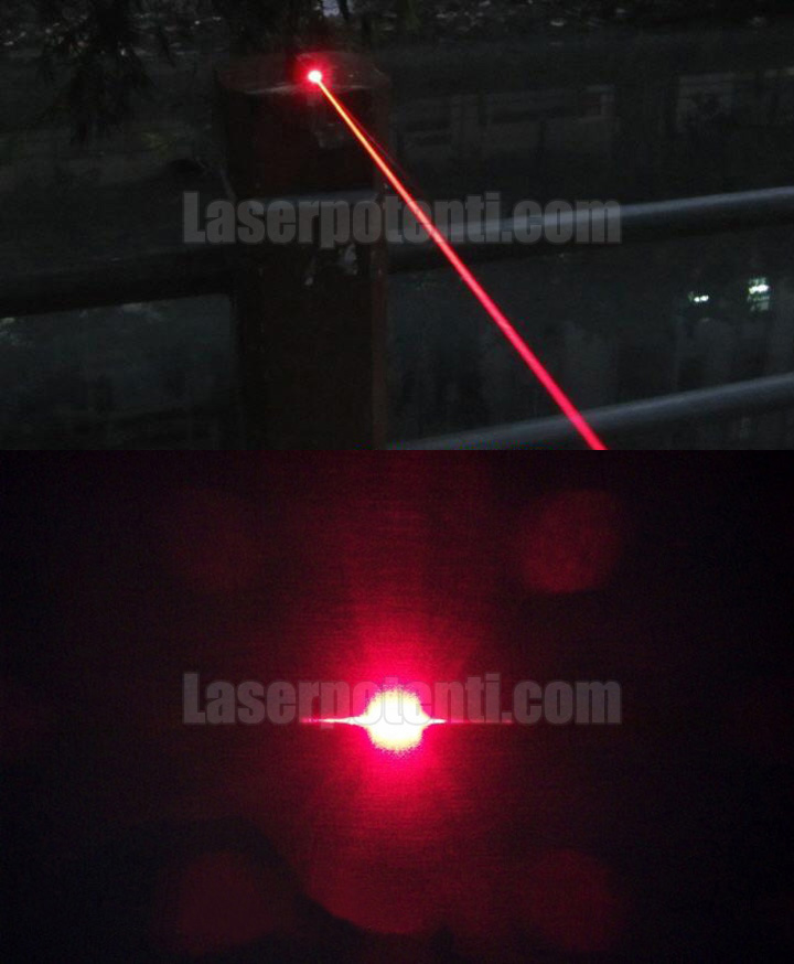 Puntatore laser rosso 200mW che accende sigaretta