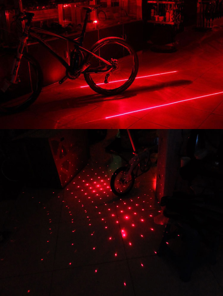 luce rossa bicicletta